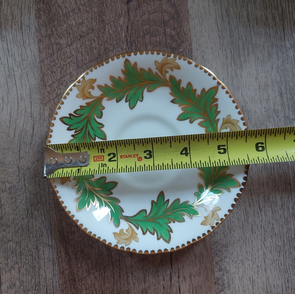 Vintage Royal Chelsey Bone China Green Leaf Ivy Tea Cup and Saucer Set Of (6) - Picture 10 of 16